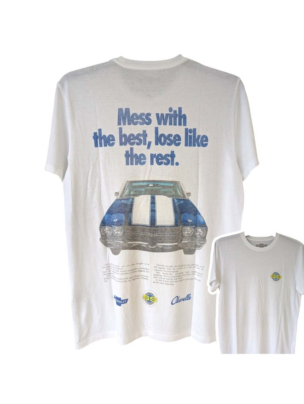 NWOT Lucky Brand Chevrolet SS Super Sport Graphic T-Shirt Mens M White 20.5x29
